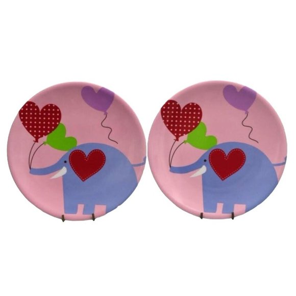 Kids Melamine Plates Set of 2 Elephant Hearts - Picture 4 of 4